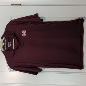 Men's Champion MS State collared shirt maroon size M